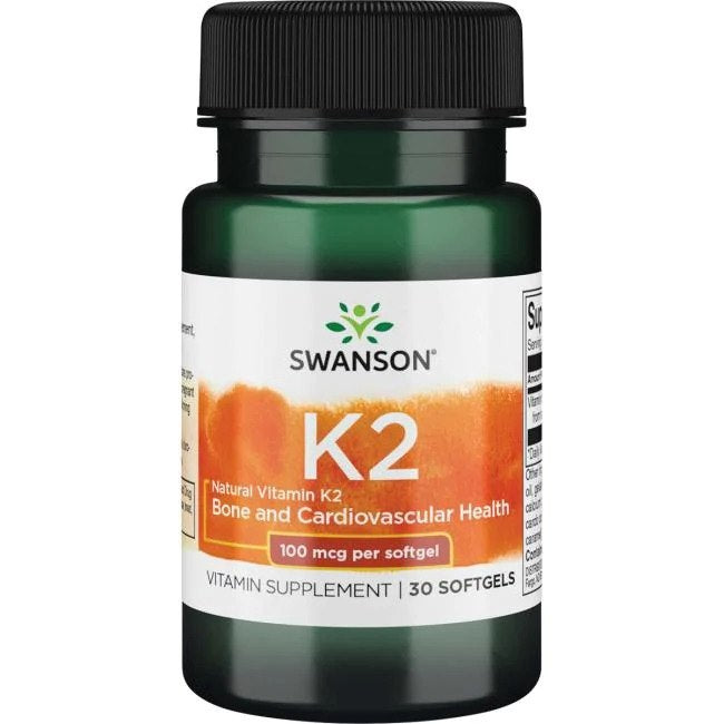 Swanson vitaminas K2 natūralus 100 mcg 30 kapsulių