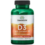 Swanson D3 su kokosų aliejumi 60 kapsulių