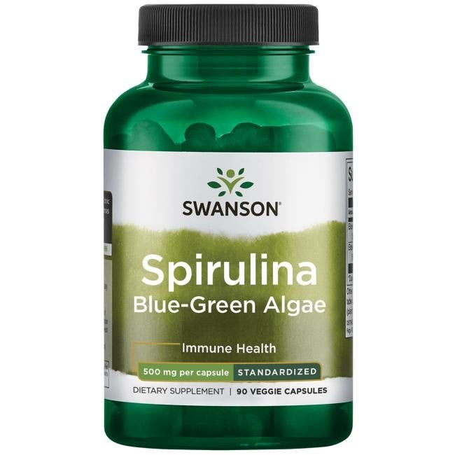 Swanson Spirulina mėlynai žali dumbliai 90 kapsulių