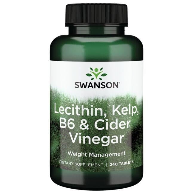 Swanson lecitinas, rudadumbliai, vitaminas B6 ir obuolių sidro actas 240 tablečių