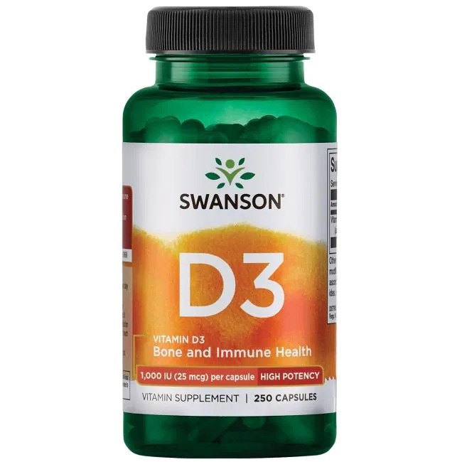 Swanson vitaminas D3 1000 TV 25 mcg 250 kapsulių