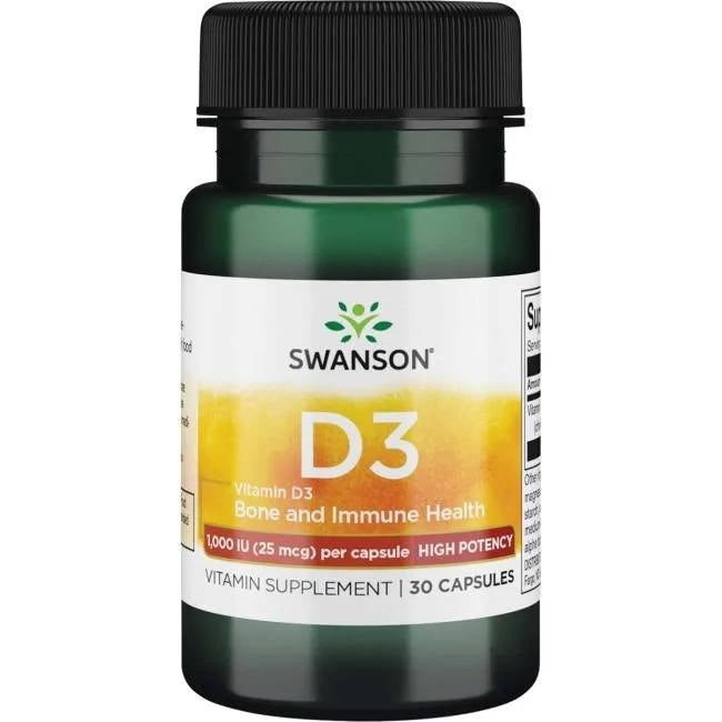 Swanson Vitaminas D3 1000 TV 30 kapsulių