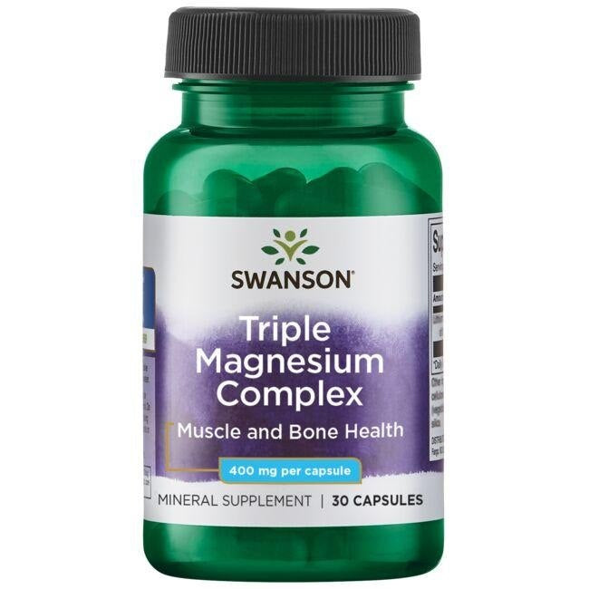 Swanson trigubo magnio kompleksas 400 mg 30 kapsulių