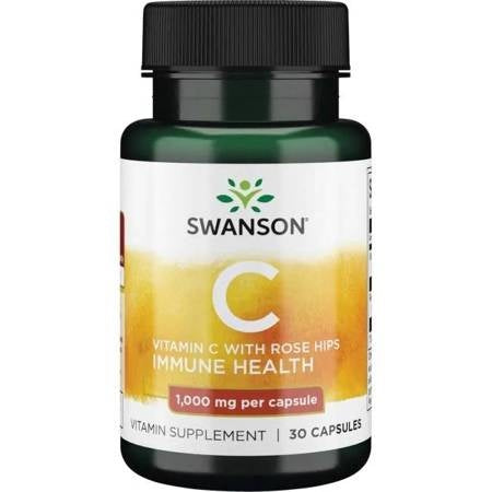 Swanson vitaminas C 1000 + erškėtuogės 30 kapsulių