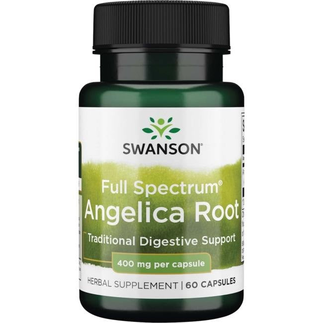 Swanson pilno spektro Angelica 400 mg 60 kapsulių