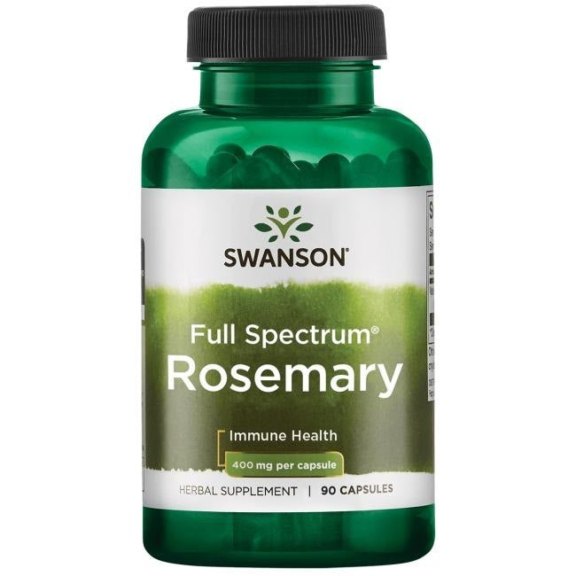 Swanson pilno spektro rozmarinas 400 mg 90 kapsulių