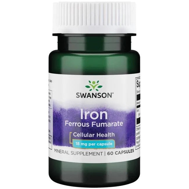 Swanson geležies fumaratas 18 mg 60 kapsulių