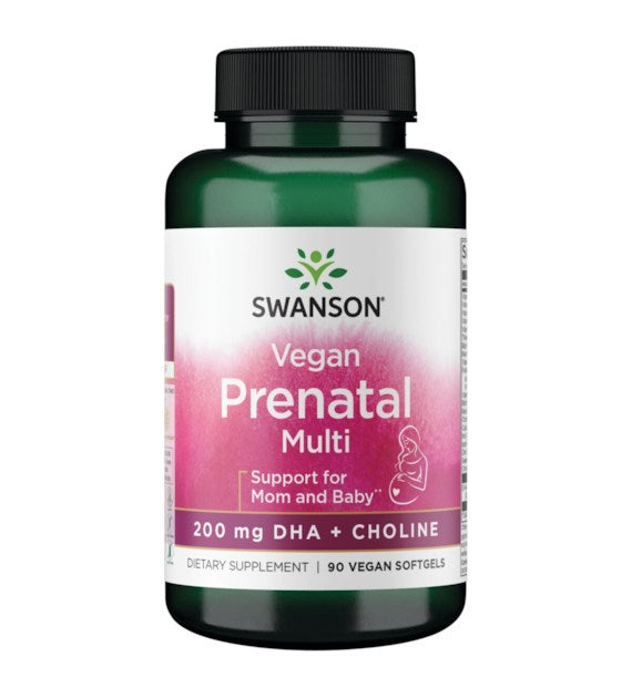 Swanson veganiškas prenatalinis multivitaminas su 200 mg DHA ir cholinu 90 kapsulių