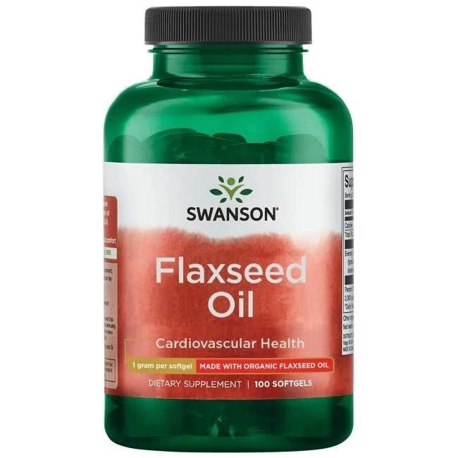 Swanson linų sėmenų aliejus 1000 mg 100 kapsulių