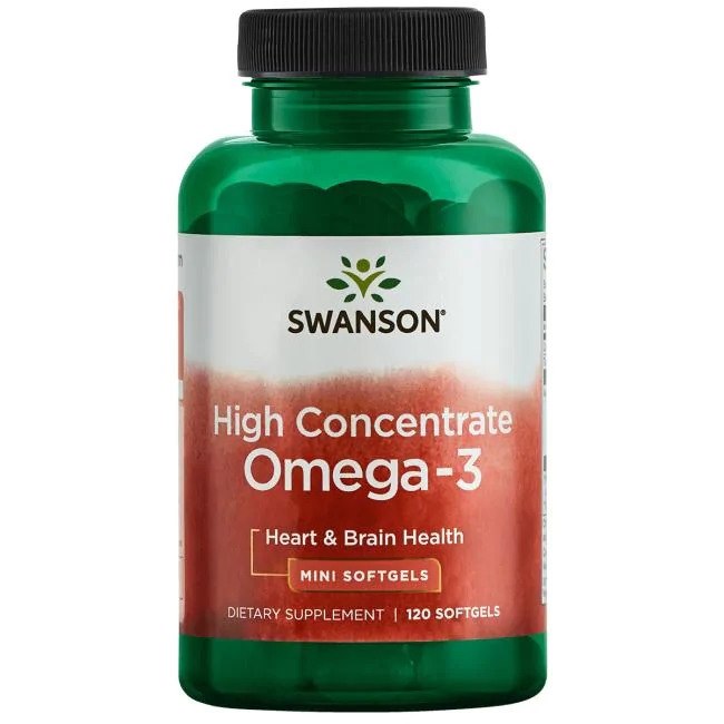 Swanson didelės koncentracijos Omega 3 - 570 mg 120 kapsulių