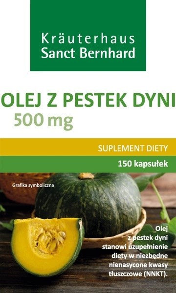 KRAUTERHAUS SANCT BERNHARD Moliūgų sėklų aliejus 500 mg 150 kapsulių