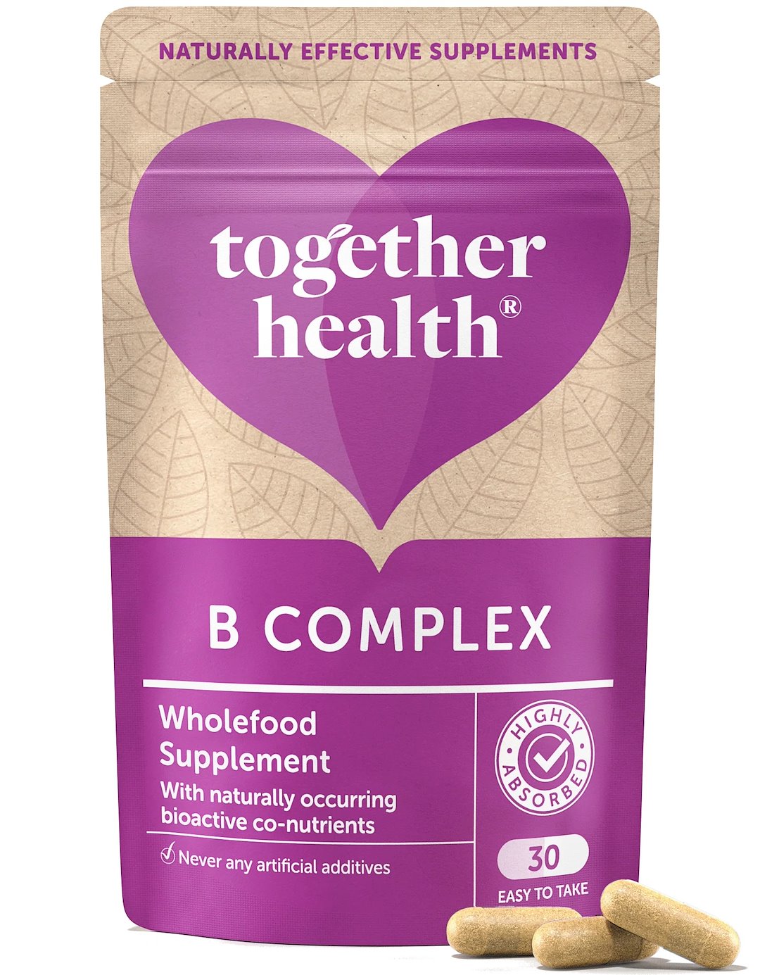 TOGETHER B kompleksas - B grupės vitaminai 30 kapsulių