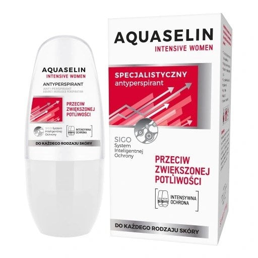 AQUASELIN Intensive Women Specialist rutulinis antiperspirantas nuo padidėjusio prakaitavimo 50 ml