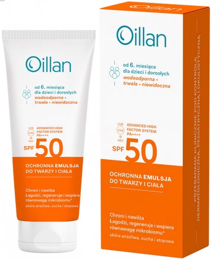 OILLAN apsauginė emulsija nuo saulės SPF50 100 ml