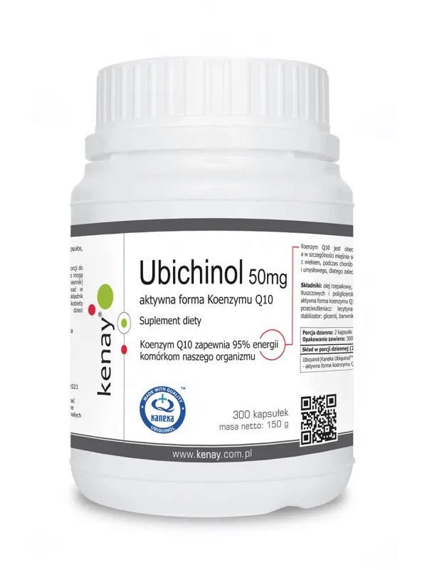 KENAY ubichinolio kofermentas Q10 50 mg 300 kapsulių