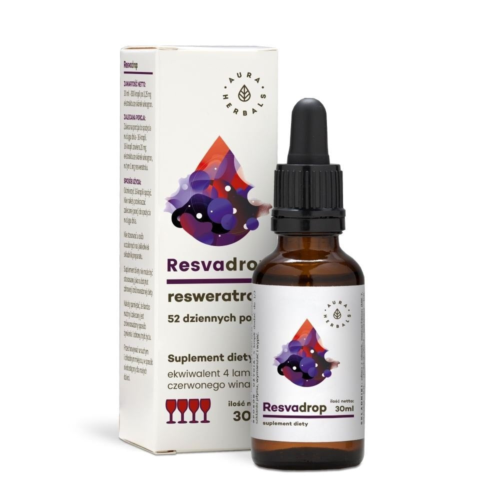 AURA HERBALS Resvadrop - resveratrolio lašai 30 ml