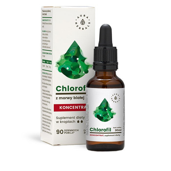 AURA HERBALS Baltojo šilkmedžio chlorofilo lašai 30 ml