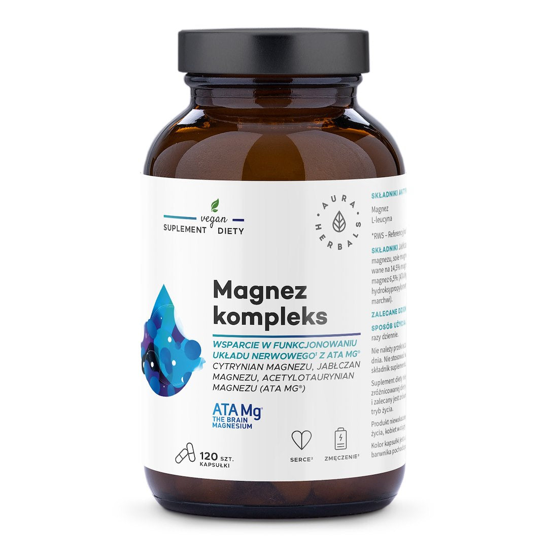 AURA HERBALS Magnio ATA Mg kompleksas 120 kapsulių