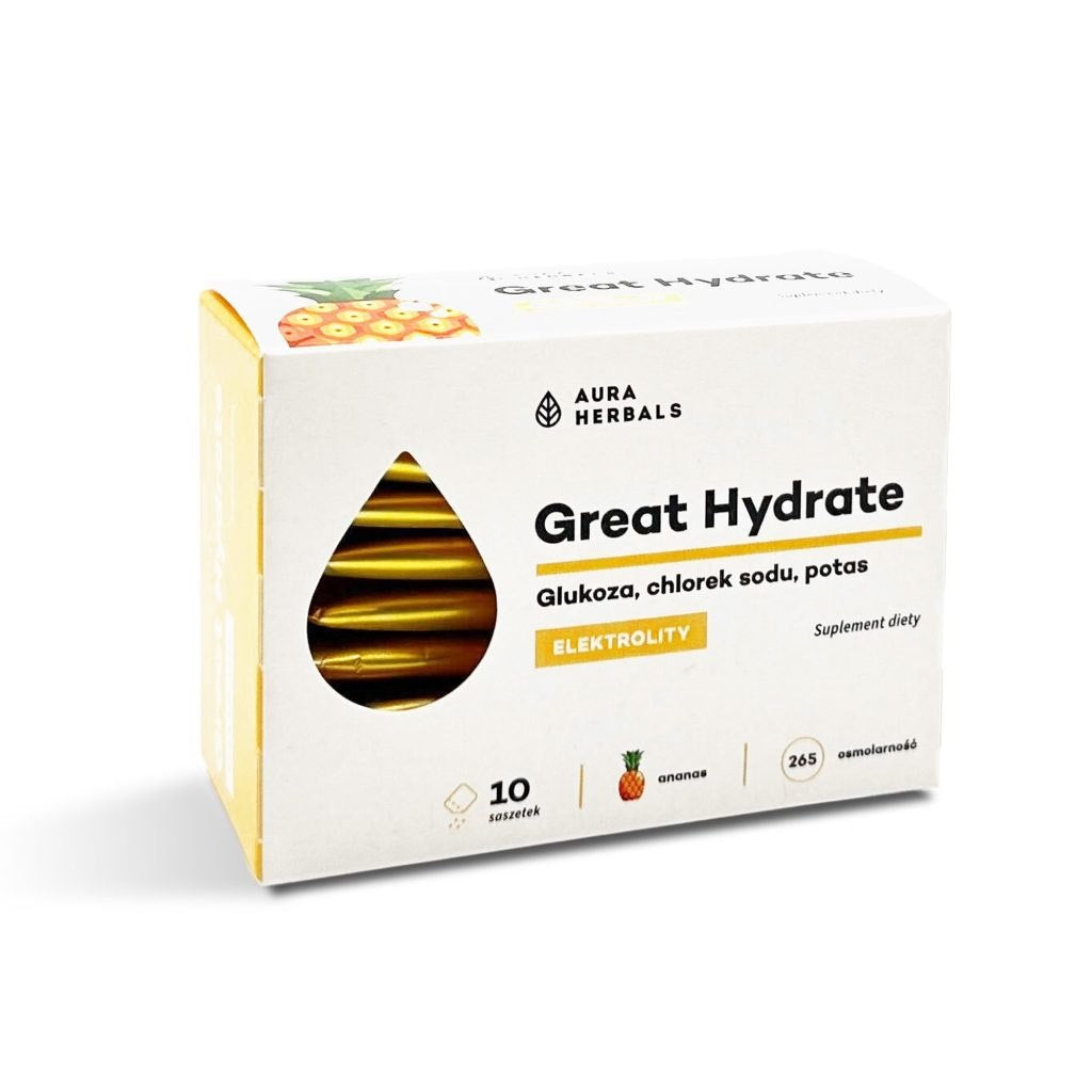 AURA HERBALS Great Hydrate - Elektrolitai - ananasų skonio 10 vnt.
