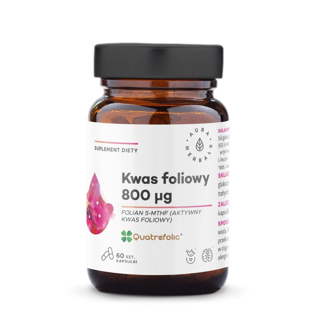 AURA HERBALS Folio rūgštis 800 µg 60 kapsulių