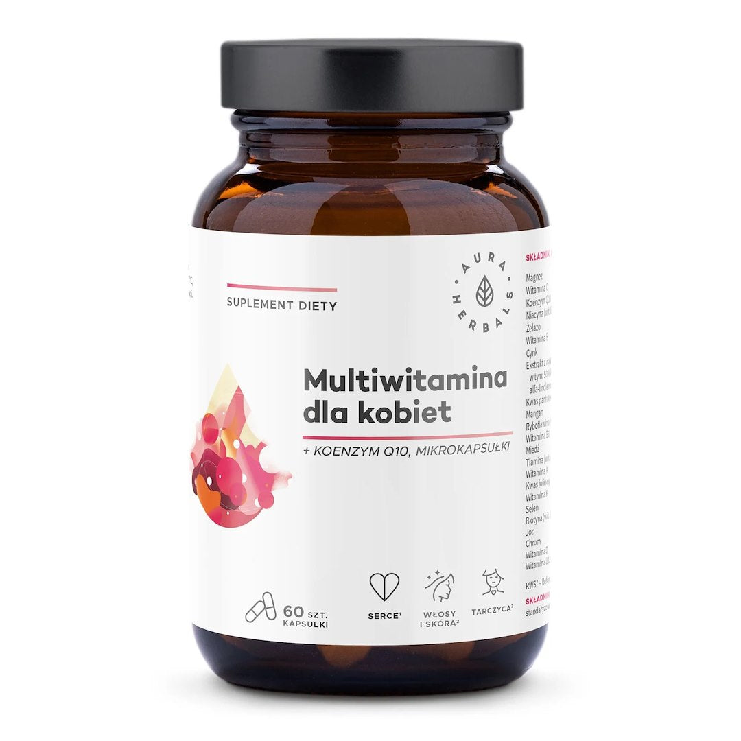 AURA HERBALS multivitaminai moterims 60 kapsulių