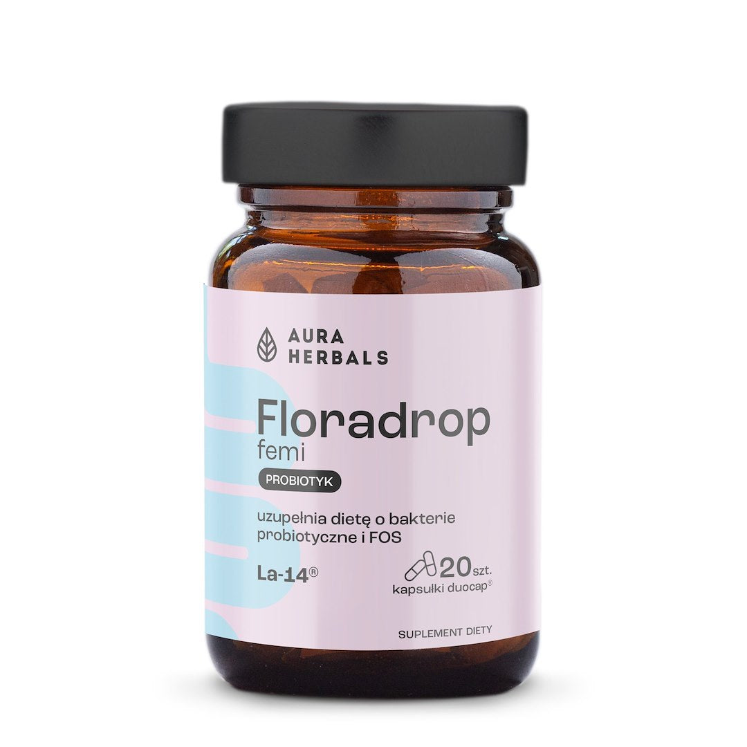 AURA HERBALS Floradrop femi, probiotikas moterims 20 kapsulių