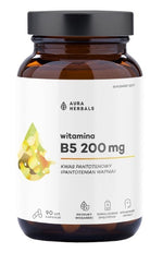 AURA HERBALS Vitaminas B5 200 mg, pantoteno rūgštis 90 kapsulių