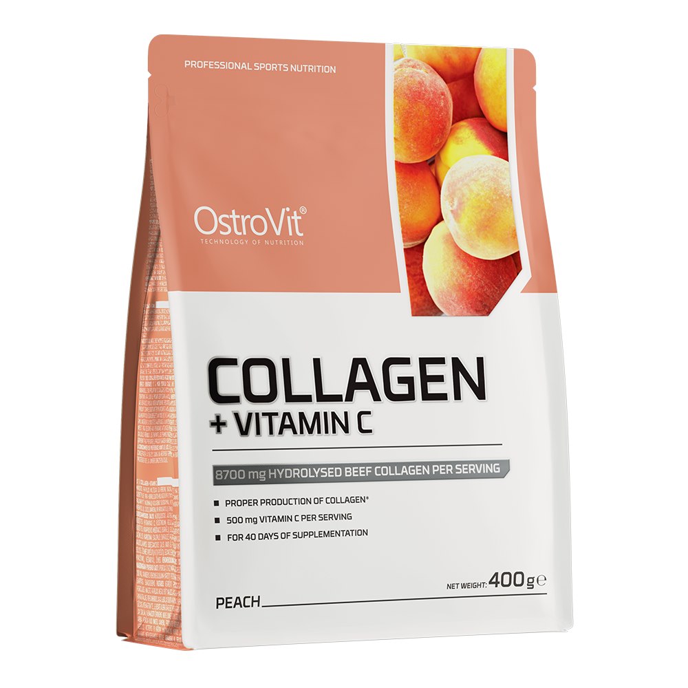 Ostrovit kolagenas + vitaminas C - persikų skonio 400 g