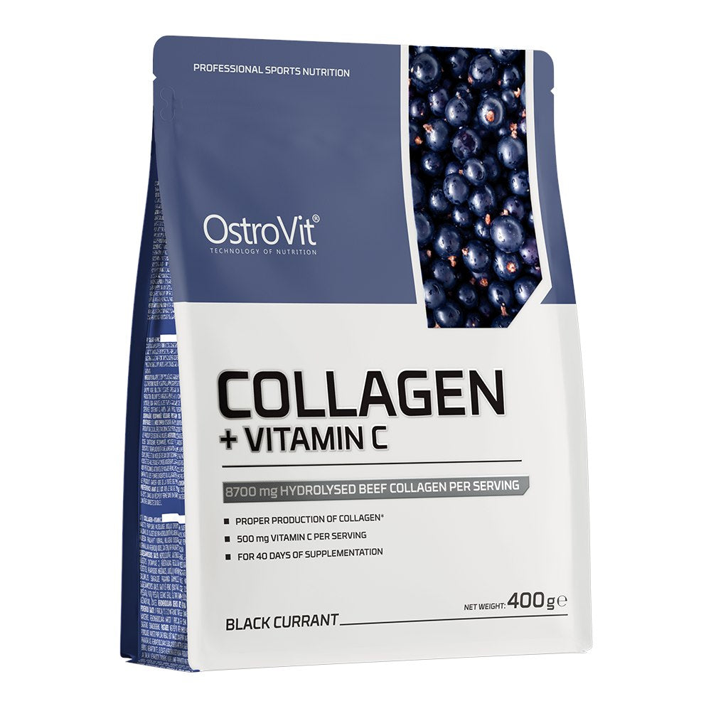 Ostrovit kolagenas + vitaminas C - juodųjų serbentų skonio 400 g