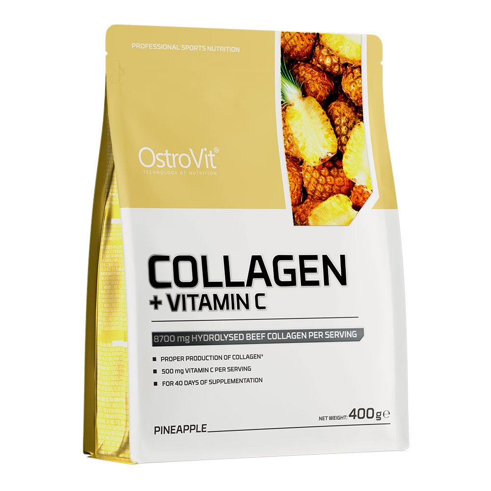 Ostrovit kolagenas + vitaminas C - ananasų skonio 400 g