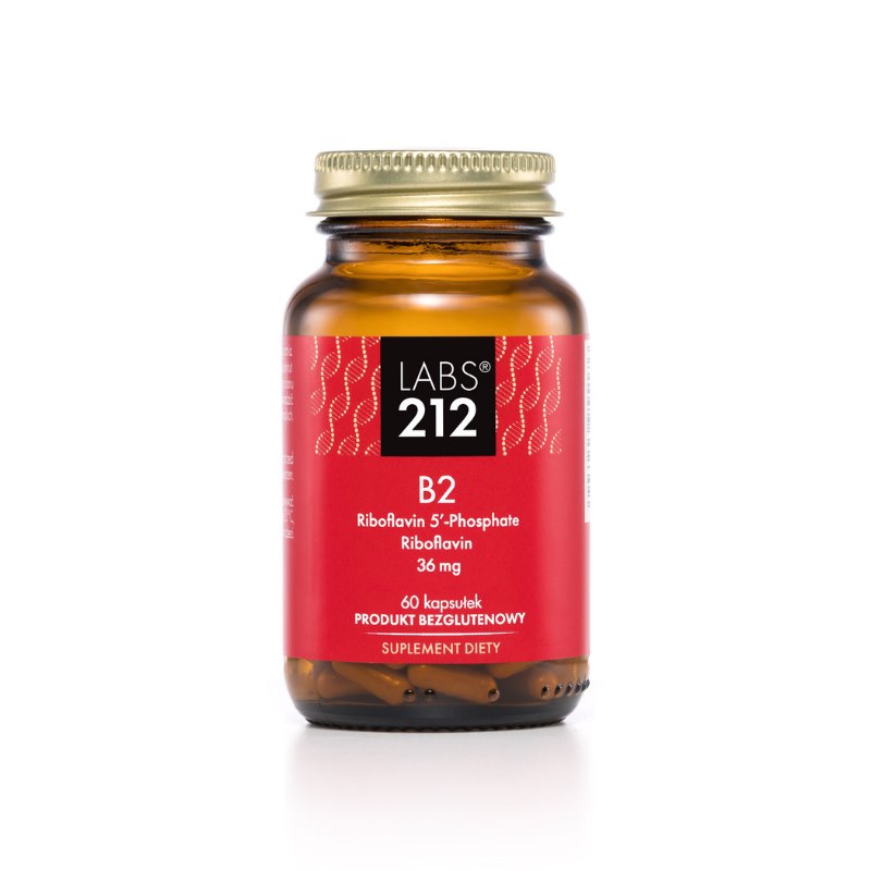 LABS212 Vitaminas B2 Riboflavino 5'-fosfatas + Riboflavinas 60 kapsulių