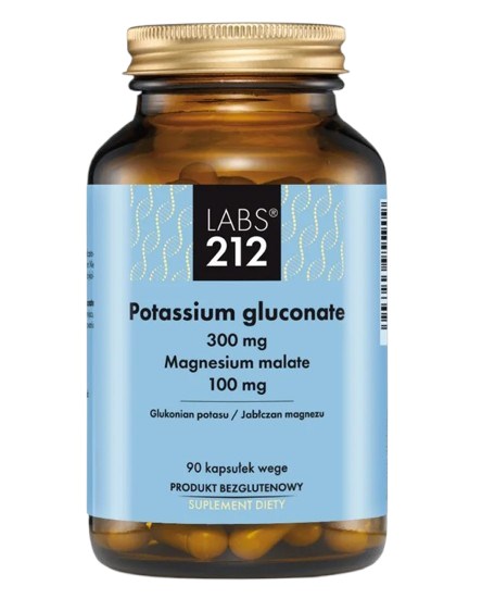LABS212 Kalio gliukonatas Magnio malatas 90 kapsulių