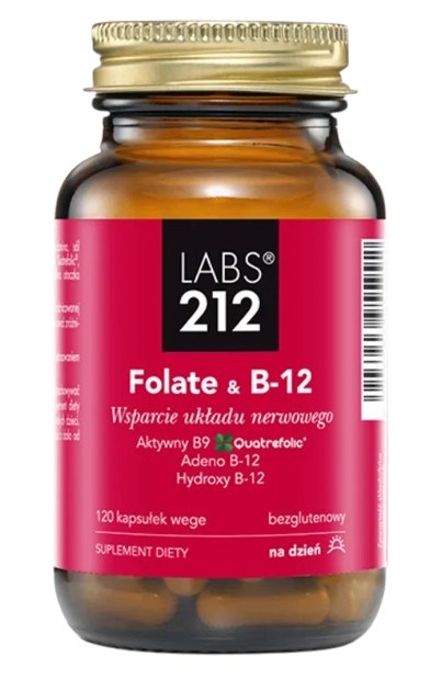 LABS212 Folatas ir B-12 120 kapsulių