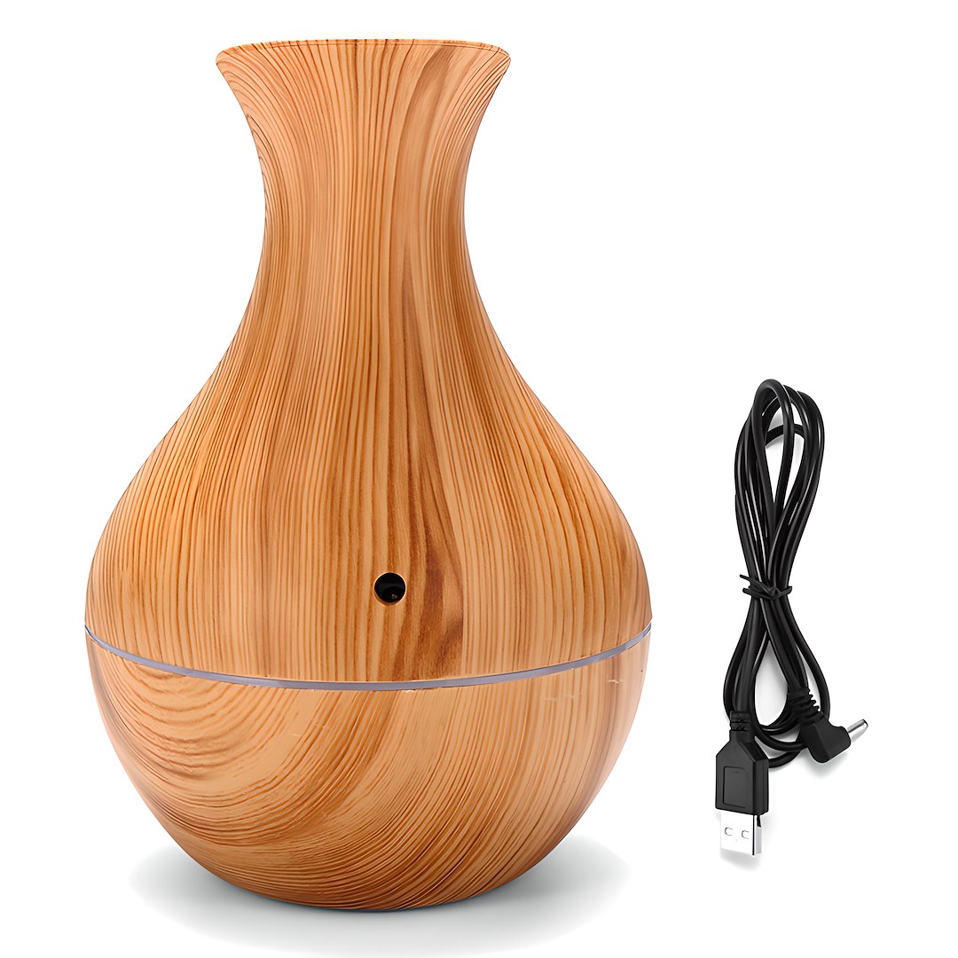 RETOO oro drėkintuvas – alyvos difuzorius – USB rudas, aukštas 2W
