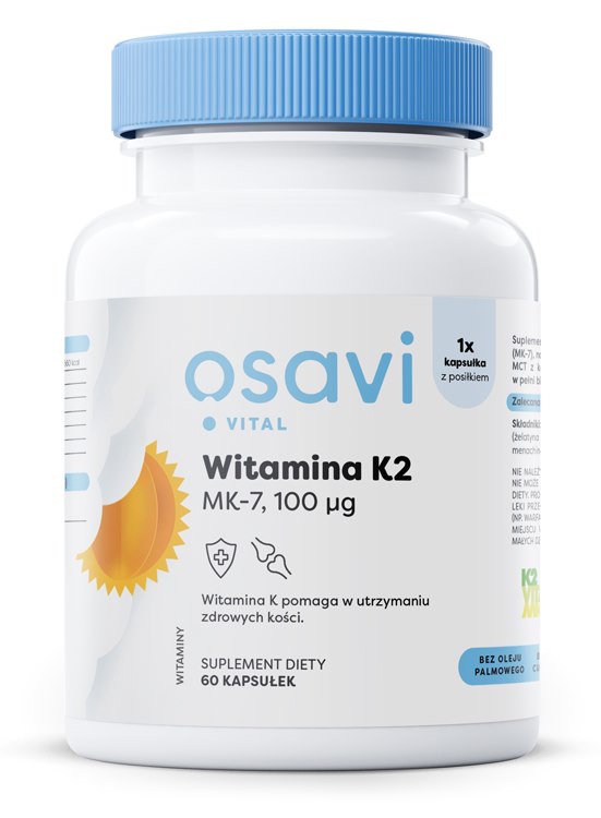Osavi vitaminas K2 MK-7 100 mcg 60 kapsulių