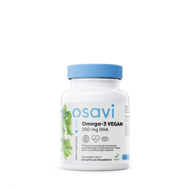 Osavi Omega-3 VEGANIŠKAS 250 mg DHA 60 kapsulių