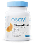Osavi vitaminas D3 + K2, 4000 TV + 150 mcg 60 kapsulių