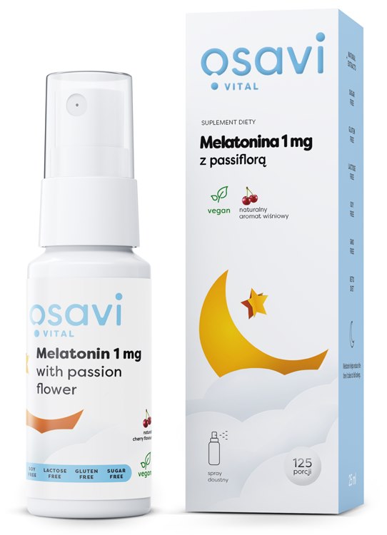 Osavi Melatoninas 1 mg su pasiflorų ir vyšnių skoniu 25 ml