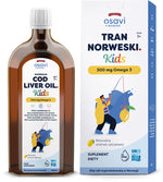 Osavi Norvegiški žuvų taukai vaikams 500 mg Omega 3 - citrinų skonio 500 ml