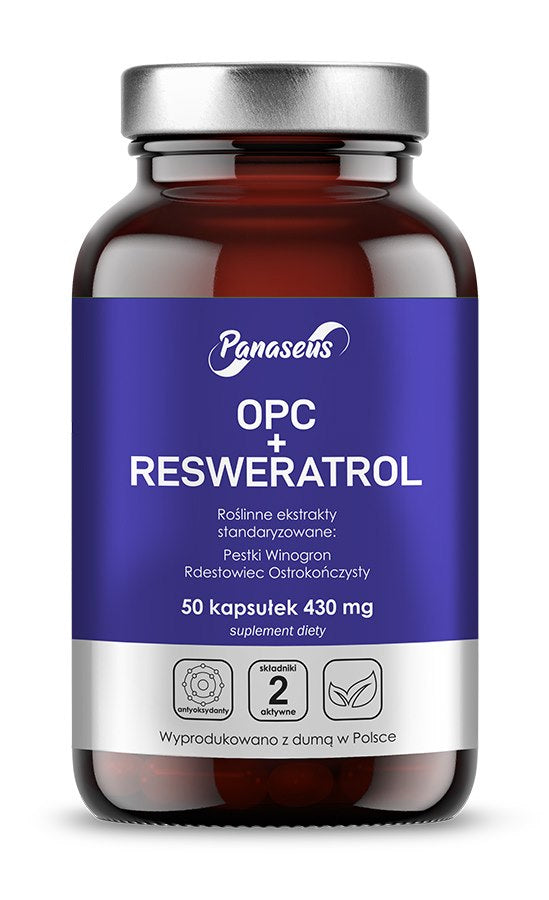 PANASEUS OPC + resveratrolis 50 kapsulių