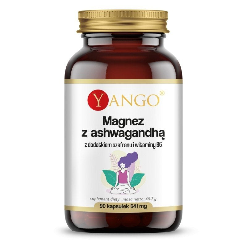 Yango Magnis su ašvaganda, šafranu ir vitaminu B6 90 kaps.