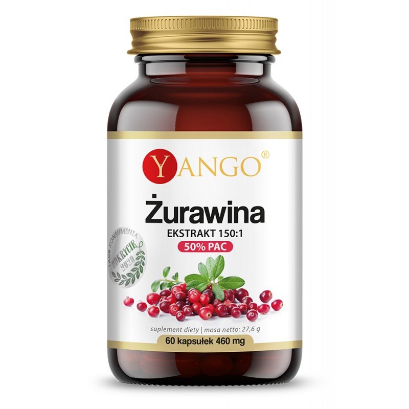 Yango spanguolių skonio – 50 % PAC 60 kapsulių