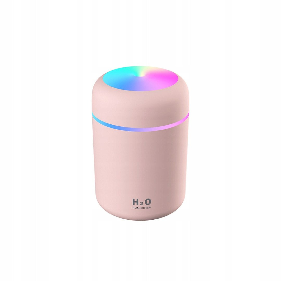 H2O oro drėkintuvas – aliejaus difuzorius – USB, rožinis 2W