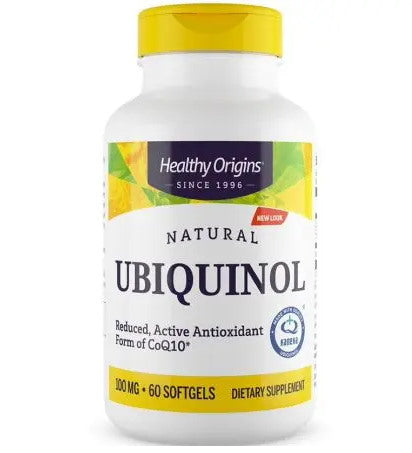 Healthy Origins natūralus ubichinolis - ubichinolis 100 mg 60 kapsulių