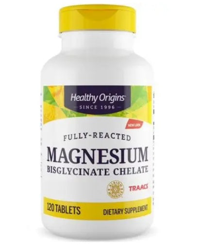 HEALTHY ORIGINS magnio bisglicinato chelatas – Magenzu chelatas 120 tablečių