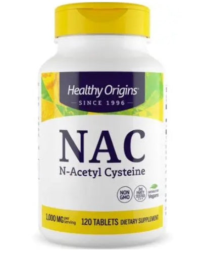 HEALTHY ORIGINS NAC – N-acetilcisteinas 500 mg 120 tablečių