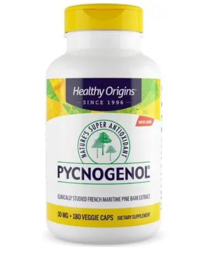 HEALTHY ORIGINS Pycnogenol 30 mg – prancūziškos pajūrinės pušies žievės ekstraktas 180 kapsulių