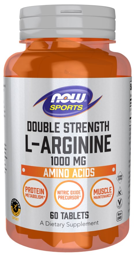 Now Foods L-argininas 1000 mg dvigubo stiprumo - L-argininas 1000 mg 60 tablečių