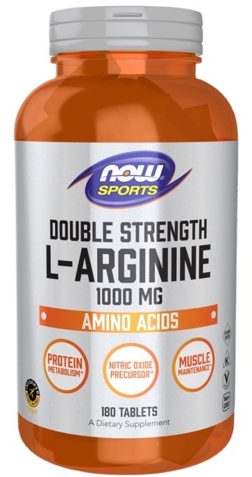 Now Foods L-argininas 1000 mg dvigubo stiprumo - L-argininas 1000 mg 180 tablečių
