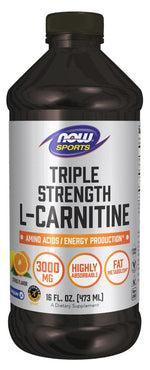 Now Foods L-karnitino trigubo stiprumo skystis, 3000 mg citrusinių vaisių skonio – L-karnitinas 3000 mg citrusinių vaisių skonio 473 ml